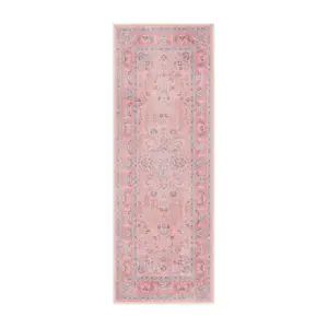 Ruggable 2'x7' Washable Bridgerton Debutante's Dream Runner Rug Rose Ruggable 2'x7' Washable Bridgerton Debutante's Dream Runner Rug Rose