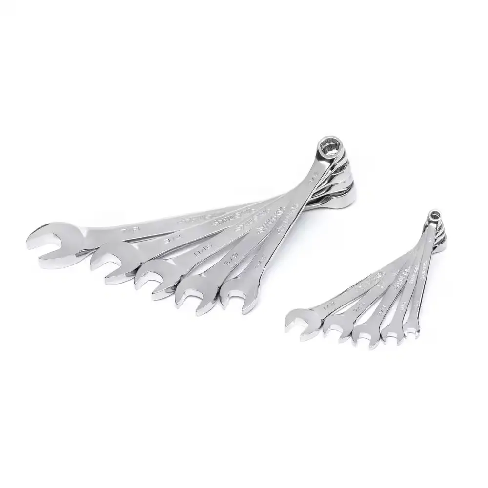 10PC SAE Combination Wrench Set 12 Point Chrome Hand Tool with Rack