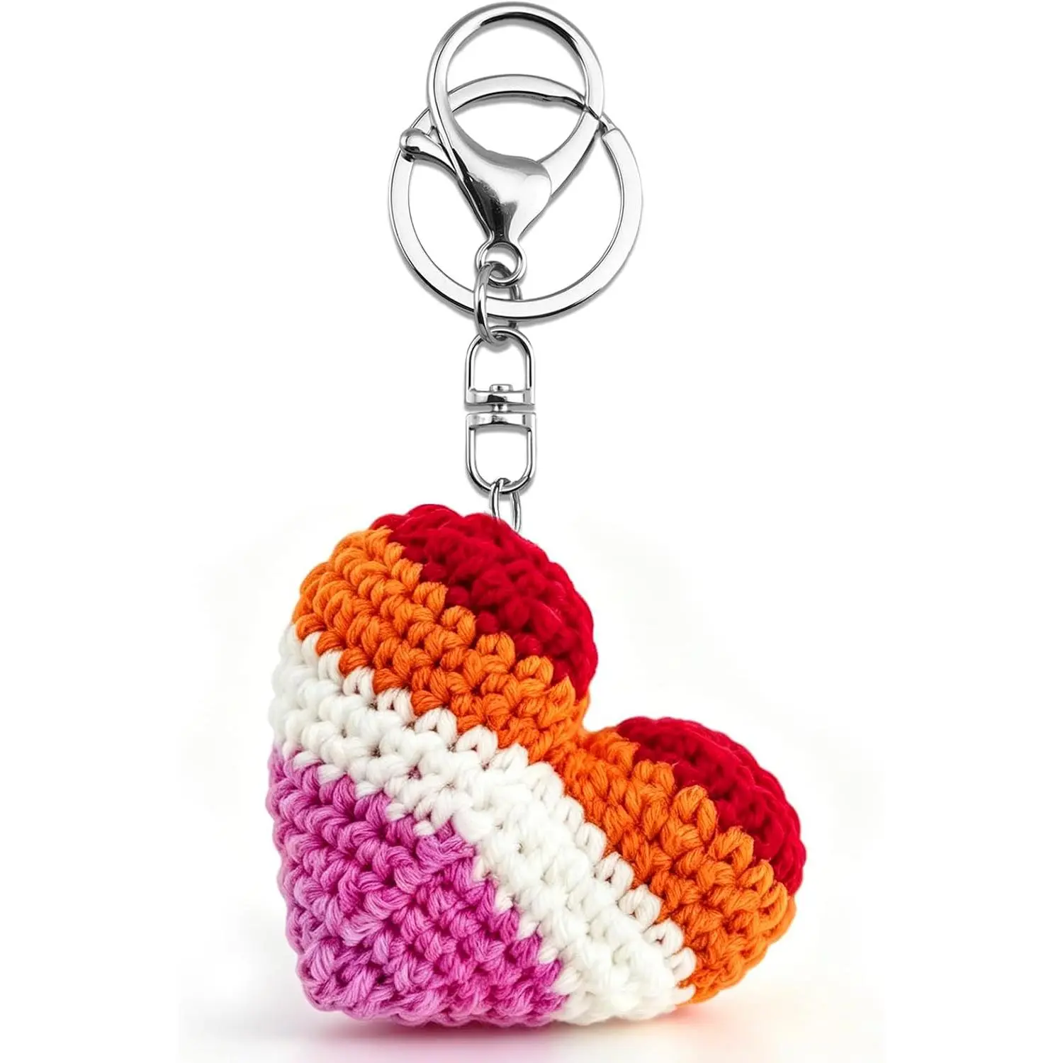 Stuff LGBTQ Gifts for Girlfriend Boyfriend Crochet Rainbow Keychain | Lesbian Gifts Gay Pride Accessories