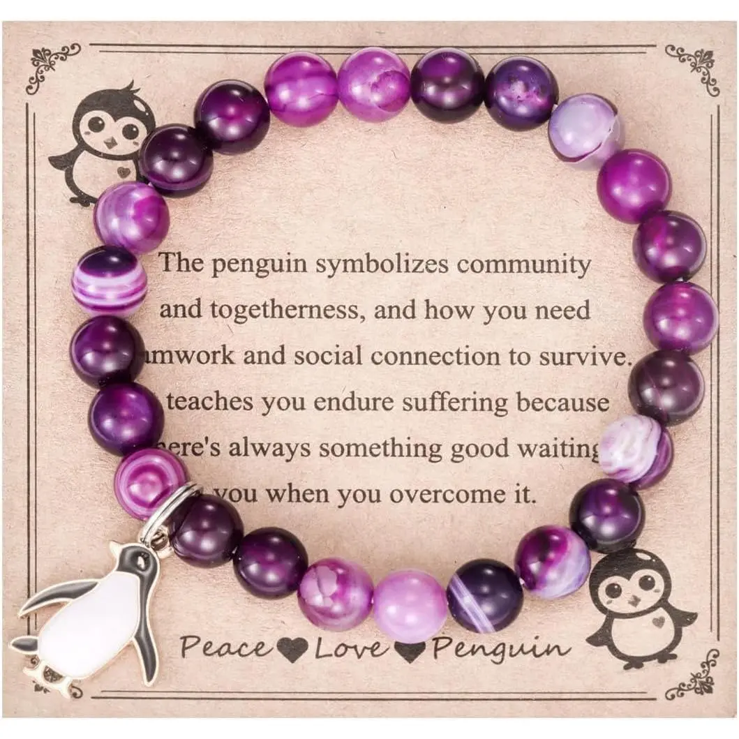 Penguin Bracelet Gifts for Women Penguin Friend  Penguins Lover Purple Penguin Bracelets