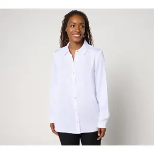 nicole by Nicole Miller Petite Updated Boyfriend Blouse