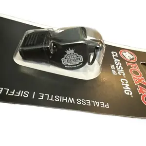 Fox 40 Crown Refs Whistle Classic CMG 115db Pealess Whistle Black Referee Equipment
