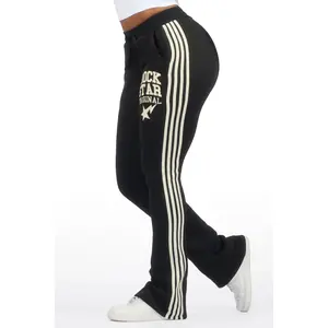 Briana Black Stacked Track Pant