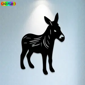 1pc Donkey Metal Wall Art, Stylish Donkey Statue Mural, Ideal Gift for New Year, Easter, Animal Decor Enthusiasts, Weather-Resistant Metal Wall Decor Wall Sculptures, Perfect for Garden Fence & Living Room Wall Donkey Lovers Enthusiasts