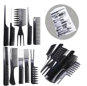 TIKA 10-Piece Professional Salon Hairdressing Comb Set, Durable Plastic Barber Combs for All Hair Types and Styles