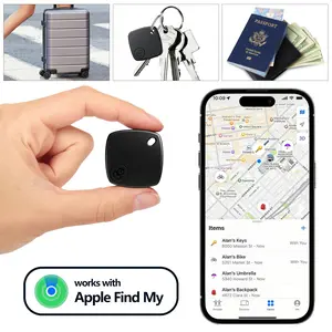 FancyDove Smart Tracker Tag [1 Pack], Works with Apple Find My (iOS Only), Bluetooth Item Locator for Keys, Wallet, Luggage & Backpack, Waterproof Key Finder with Replaceable Battery, Black/White