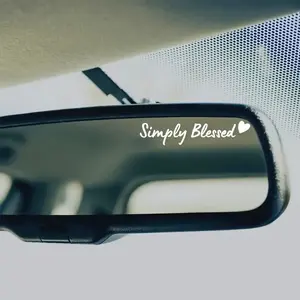 2PCS/SET Warm Pure "Simply Blessed" Faith Blessing Slogan Sticker - For car rearview mirrors, backpacks, notebooks. Full of soft and warm blessed vibe, add warm faith logo. A favorite decor for faith warm style lovers! Car Decals Sticker For Cars