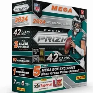 Panini 2024 NFL Prizm Mega Box Neon Green Pulsar 42 Cards Per Box Rookie QB Chase Exclusive Edition