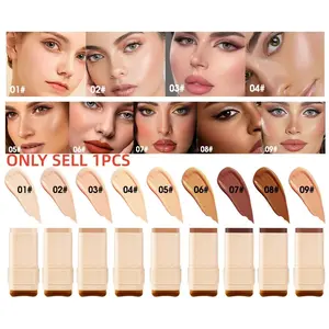 9 Color Cosmetic Concealer Eraser Dual-Ended Foundation Stick, Waterproof, Long-Lasting, Flawless Finish, Non-Caking Solid Foundation Makeup, Camouflage Foundation