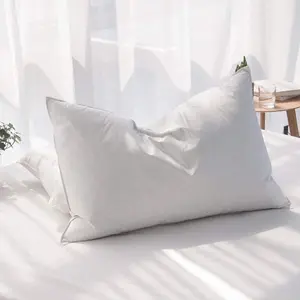 Feathers Down Pillows Queen Size Set of 2, Hotel Quality Fluffy Soft Pillows for Sleeping With Organic Cotton Cover 20x28", Pack of 2