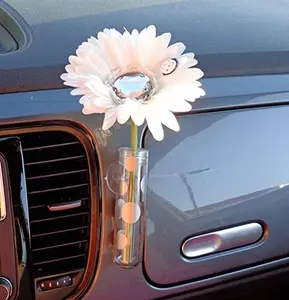 White Diamond Bling Daisy with Suction Vase