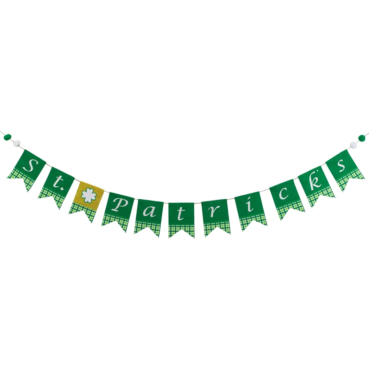 Northlight 35747338 7.5 ft. Plaid St. Patricks Swallowtail Flag Wall Banner