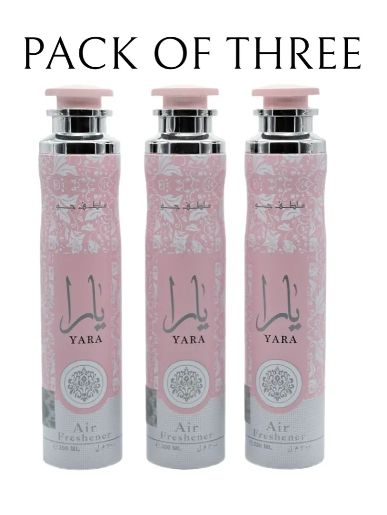 Lattafa Yara Air Fresheners (Pack of 3) - 300ml Bundle Pack for Home and Car Odor Elimination