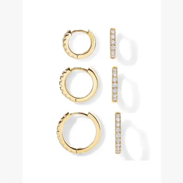 Rhinestone Decor Hoop Earrings, High Quality Earrings, Fashionable Earrings for Women & Men, Trendy All-match & Exquisite Jewelry for Birthday Gift