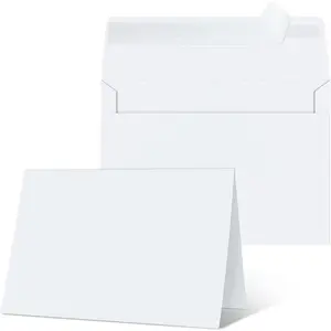 Blank Cards and Envelopes 4x6, 25 Pack White Invitation Cardstock with Envelopes Self-Seal, Blank Greeting Cards for DIY, Invitations, Wedding, Photos