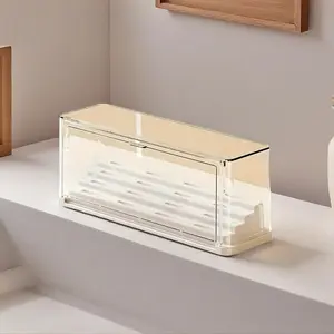 Multi-Layer Transparent Double Tiers Desktop Display Rack with Dust Cover and Stable Base, Durable Plastic Material, Ideal for Collectibles and Cards