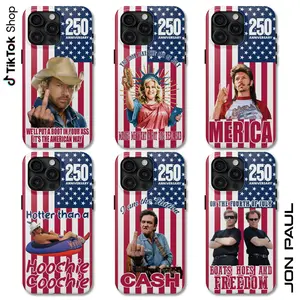 USA Flag 4th Of July 250 Year Anniversary Collection Phone Case, Toby Keith Joe Dirt Hotter Than A Hoochie Coochie, You Look Like the Fourth of July Phone Cover, Boats Hoes And Freedom Spilling The Tea Cash I Am the Nation 17 Air Pro Max, Accessories, She