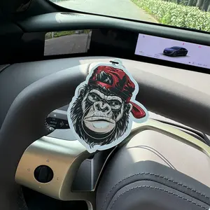 Monkey Bahama Breeze Car Air Freshener, Rearview Mirror Hanging & Vent Clip, Natural Material, Long-Lasting 90 Days, Alcohol-Free, Unisex Gift, Car Fragrance