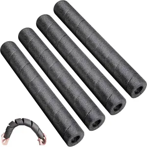 4 Pack Pipe Insulation Foam Tube, 15.7 Inches Black Pool Noodles Foam, Multi-Purpose Snake Pipe Wrap Protection for Outdoor Indoor Swimming Pool Handle and Winter Water Pipes