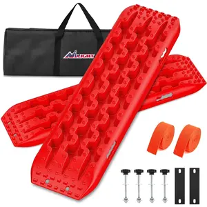 Nilight Recovery Off-road Traction Boards 4WD 4X4 Mud Sand Snow with Mounting Kit & Carry Bag Red