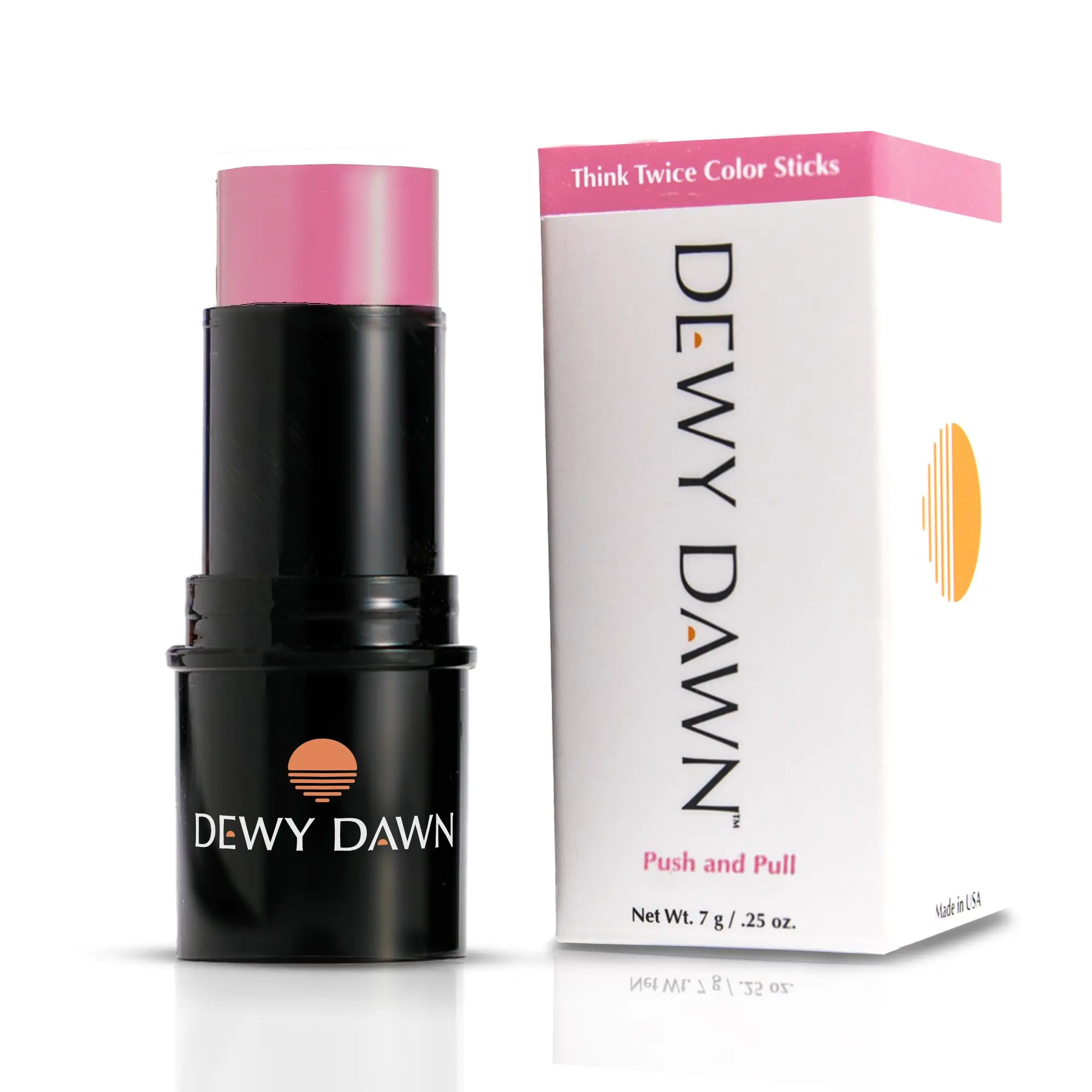 DEWY DAWN Think Twice Color Sticks (Push and Pull, .25oz) Makeup blush lip stain Cosmetic Radiant