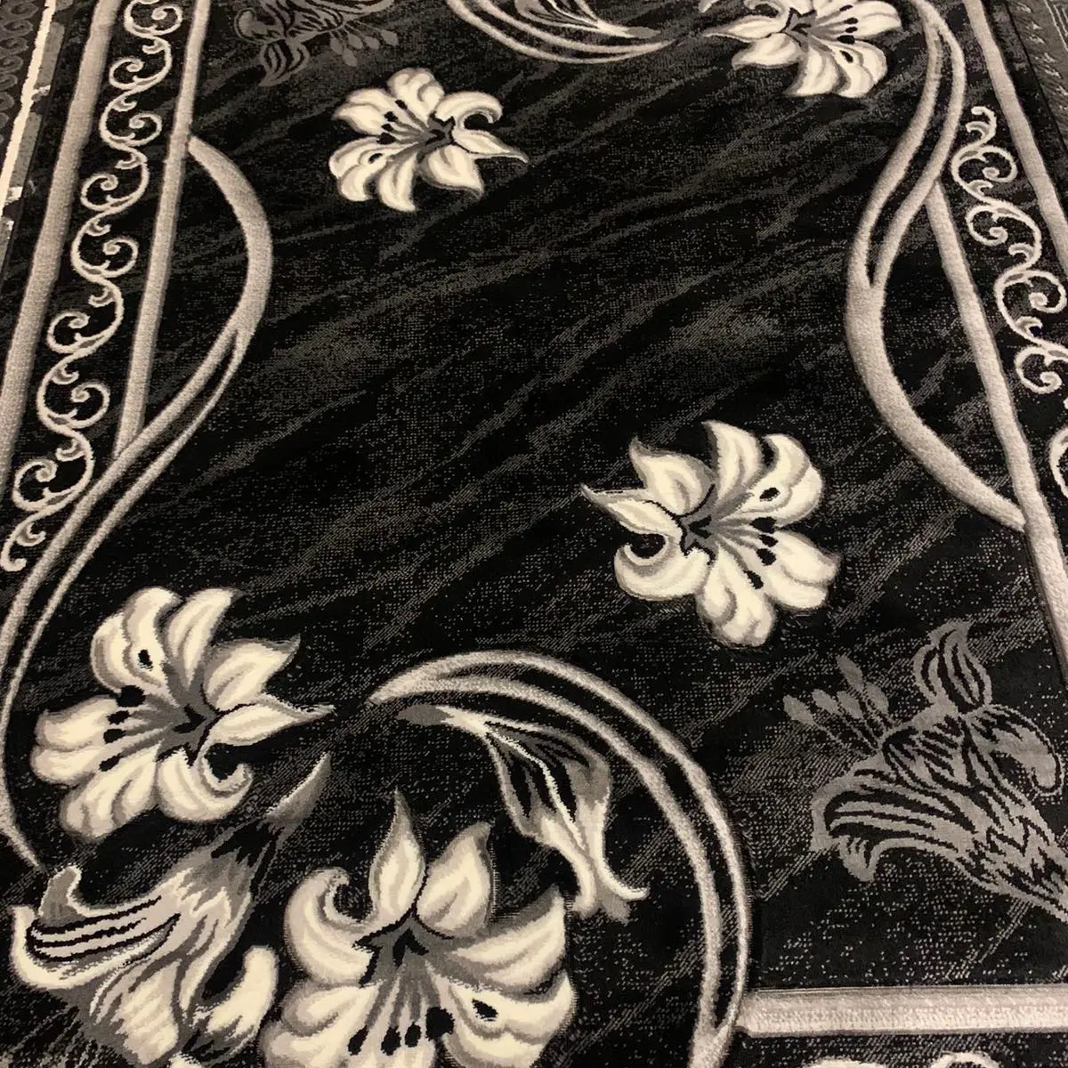 Turkish Rug 5x8 Ft Black  Indoor Bedroom and living room Rugs Brand New Dream Collection  Non-slip