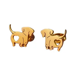 Dachshund Dog Earrings for Women Doxie Love Puppy Stainless Steel Stud By Ginger Lyne