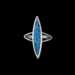 Size 6-925 Sterling Silver Turquoise Diamond Shaped Ring, Handcrafted Gemstone Jewelry