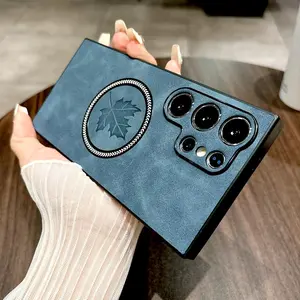 Magnetic Wireless Charging Faux Sheepskin Phone Case, Shockproof Phone Protective Cover, Protection, Phone Accessory Compatible with Samsung Galaxy S26 S25 S24 S23 S22 S21 Ultra Plus, Casing