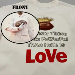 The Only Thing More Powerful Than Hate Is Love Shirt, Together We Are America, Bunny Quotes, Unisex Shirt Sweatshirt Hoodie