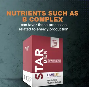 Starbien Vitamin and Mineral Supplement | Natural and artificial Citrus Flavored | net wt 8.06oz | box with 30 packets of 0.29oz | 8g each