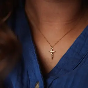 Women's Gold Crucifix Necklace
