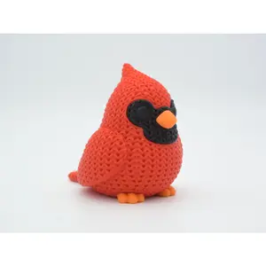 Knitted Cardinal Bird