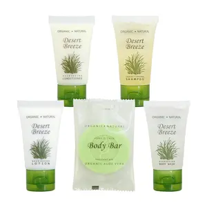 Desert Breeze All-In-Kit (75pcs) | 15 of each Shampoo, Conditioner, Body Wash, Lotion, and 1.25 oz Bar Soap | Hotel Size Amenities Set | Hotel/AirBnB/VRBO/Vacation Rental Soap Set | (75 pcs) Body Care Luxury Olive Organic
