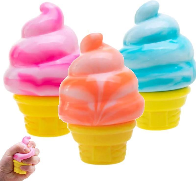 NeeDoh Ice Cream Squeeze Squishy, Ice Cream Squishy, 2026 New Ultra Soft Sensory Squeeze Toy Slow Rise, Easter Basket Stuffers Party Favors for Anxiety Relief