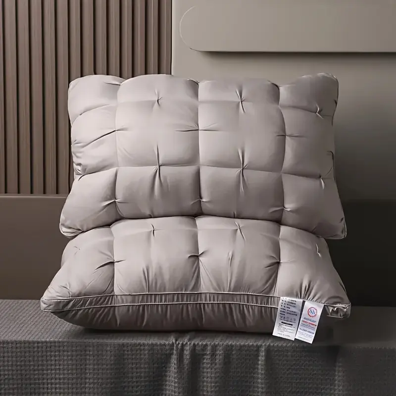 Deep Sleep Knit Fabric Pillow - Soft, Hypoallergenic Polyester Fill, Non-Collapse Neck Support, Contemporary Love Theme, Machine Washable, Ideal for Adult Side & Supine Sleepers, Home Gifting (Grey) homedecor