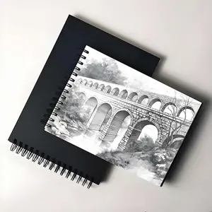 Re-Bindable Paper Plain Notebook, Reusable Binding A4 Large Size Notebook With Solid Black Cover