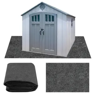 SUNNYGLADE 6 x 8.2 FT Gray Outdoor Storage Shed Mat Waterproof Soft Patio Furniture Carport Mat with Non-Slip Backing & Easy Storage Absorbent PET Felt Floor Mat