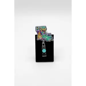 Mardi Gras Nurse Badge Reel, Nurse Badge Reel, Louisiana Badge Reel, RN