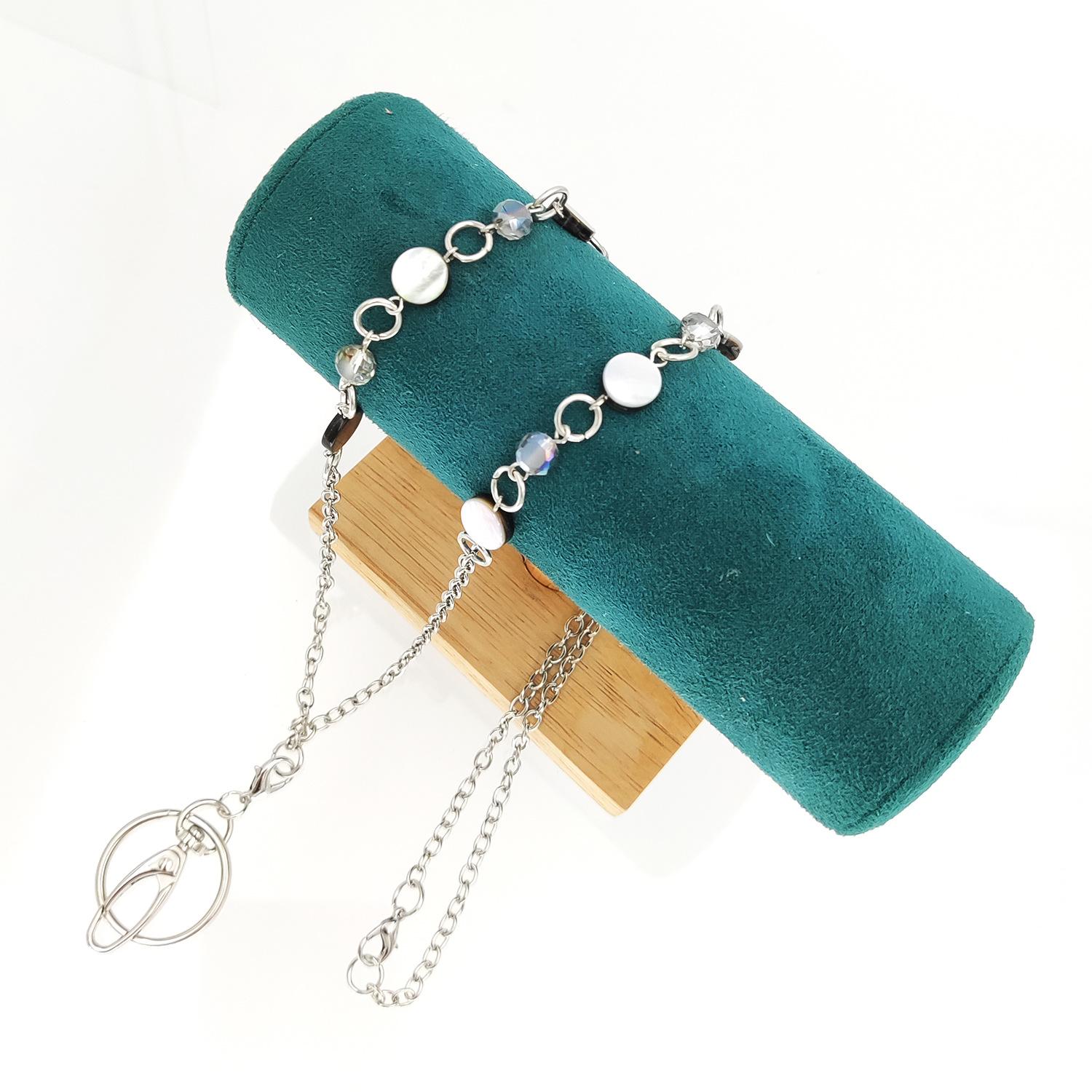 Women's Stainless Steel 86cm Work ID Card Lanyard - Multifunctional, Durable Commuting Style Necklace Sweater Chain Daily Costume Jewelry That Holds IDs