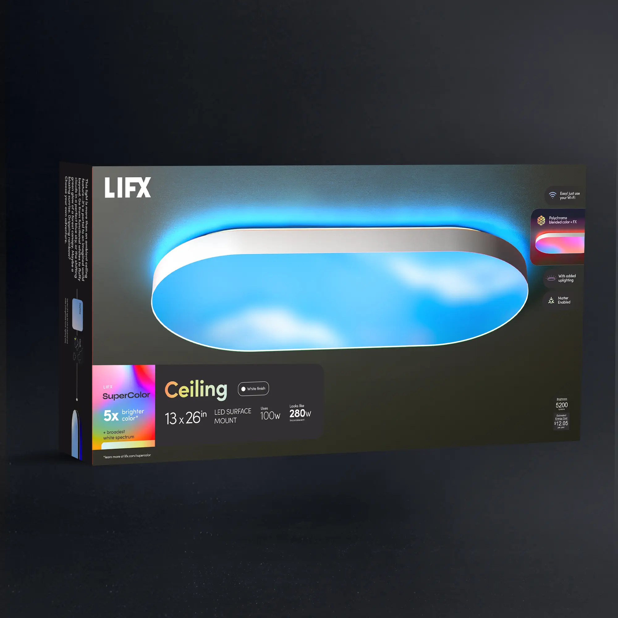 LIFX SuperColor 26" Ceiling Light White Trim - 5200 Lumens LIFX SuperColor 26" Ceiling Light White Trim - 5200 Lumens