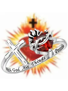1 PC Fashion Cubic Zirconia Cross Ring For Women For Wedding Engagement Party Jewelry Valentine's Day Gift Fashion Heart Rings Heart Signet Ring