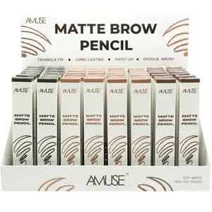 Lápiz de Cejas Mate Amuse - Venta al por Mayor Display 48 Unidades (PN22N)