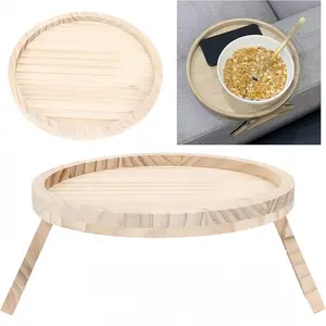 Wooden Foldable Sofa Arm Tray, Couch Armrest Tray, Durable & Stylish Design, Perfect Addition for Living Room Furniture