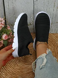 Women's Fashion Breathable Textile Casual Couple Sneakers, Comfortable Soft Low Top Lace-Up Tennis Shoes, Perfect for Christmas Gifts