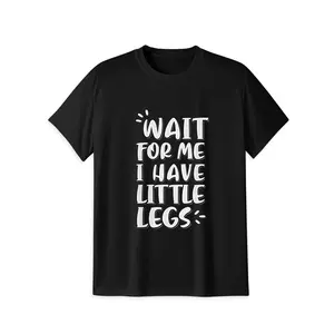 Wait_For_Me_I_Have_Little_Legs_Cute_Tee Men's 180g Combed Cotton T-Shirt Casual Crew Neck Short Sleeve Soft Breathable Daily Wear - Menswear