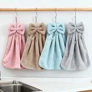 2/4pcs Hanging Hand Towel , Microfiber Super Soft Skin-Friendly, High Absorbency Quick-Dry with Loop, Machine Washable Non-Shedding for Kitchen, Bathroom & Dishes