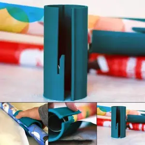 Wrapping Paper Cutter for Christmas Gift Wrap Cutter Tool Tube and Birthday Paper Gift Wrapping Paper Roll Cutter Easy Sliding Crafting Trimmer Slicer