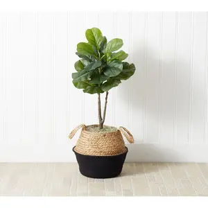 Nearly Natural 3' Faux Fiddle Leaf Fig Tree w/asket DIY Kit
