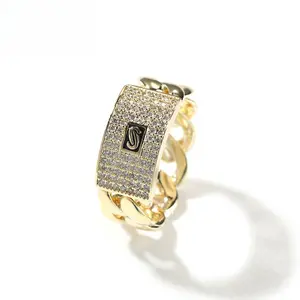 2026 New Hip-Hop Cuban Chain Zircon Ring | Hip-Hop Accessories | Hip-Hop Style | Party Jewelry | Premium Design | Ideal Gift | Holiday Gift | Cuban Chain | Unisex | Zircon Ring |